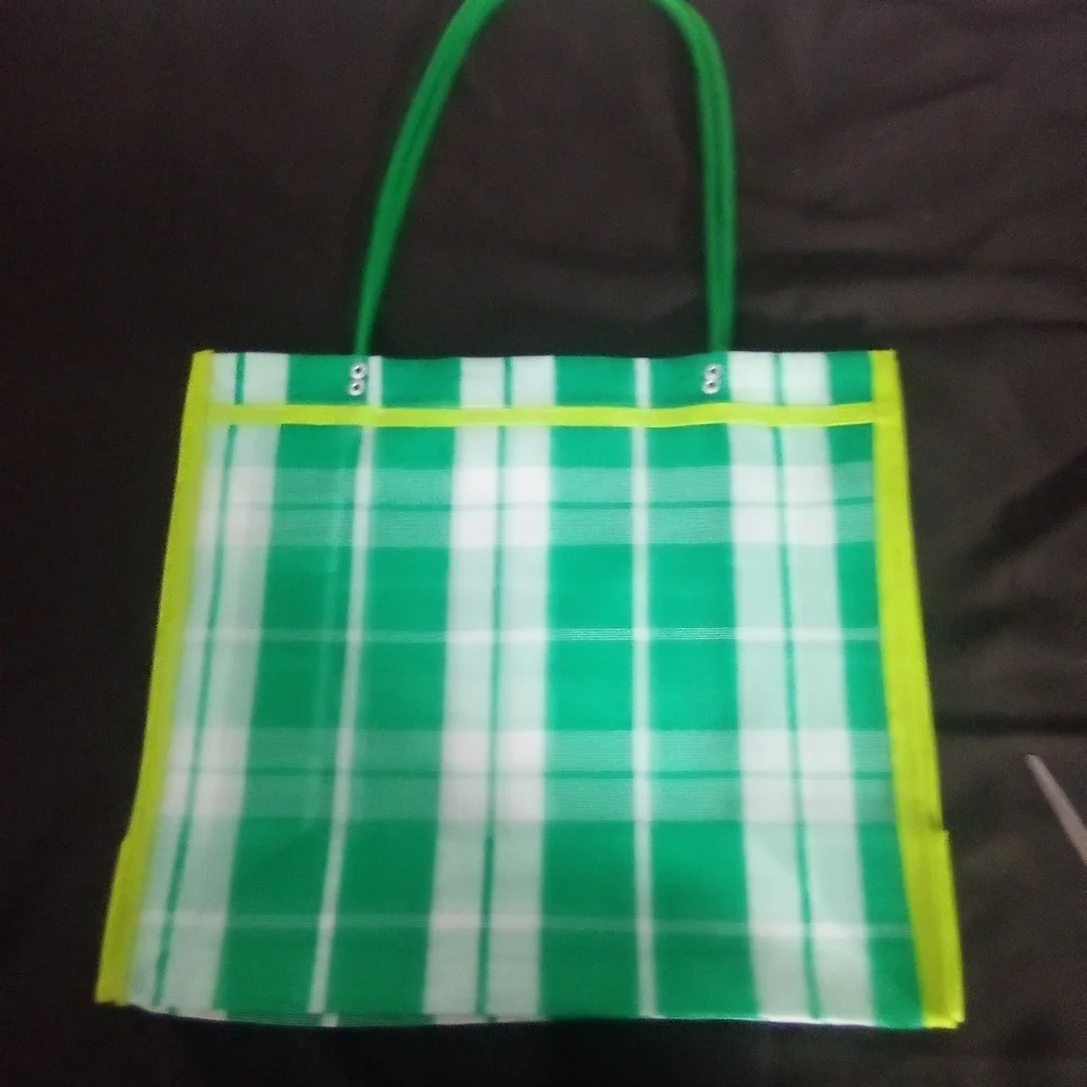 Colorful Tote Bag with Green Handles ( Casa )